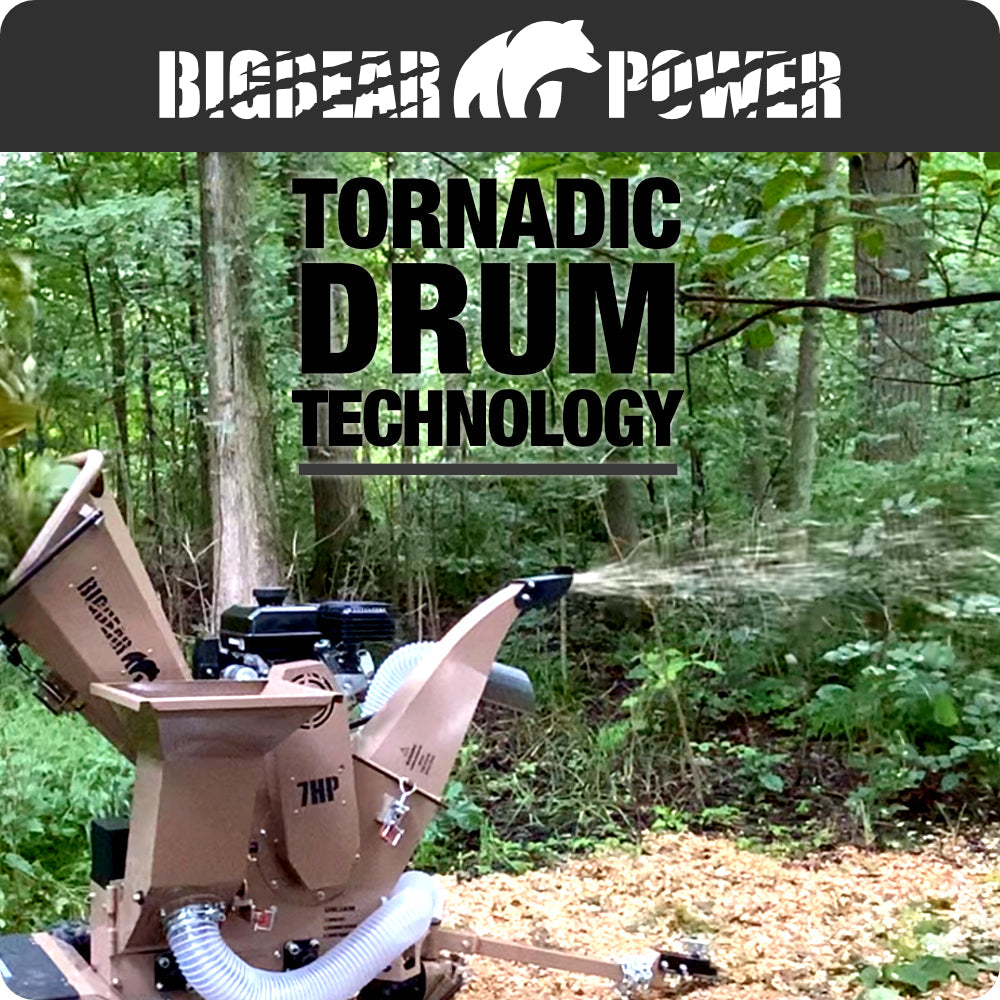 BigBear Power BBC31E Tornadic Wood Chipper 7HP Electric Start 7.6cm Capacity