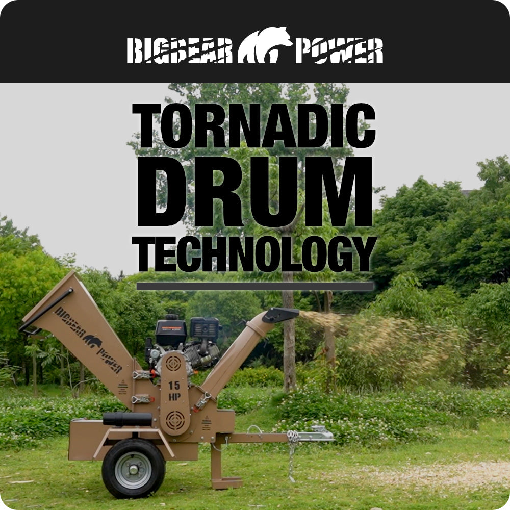 BigBear Power BBC52 Tornadic Wood Chipper 15HP Electric Start 12.7cm Capacity