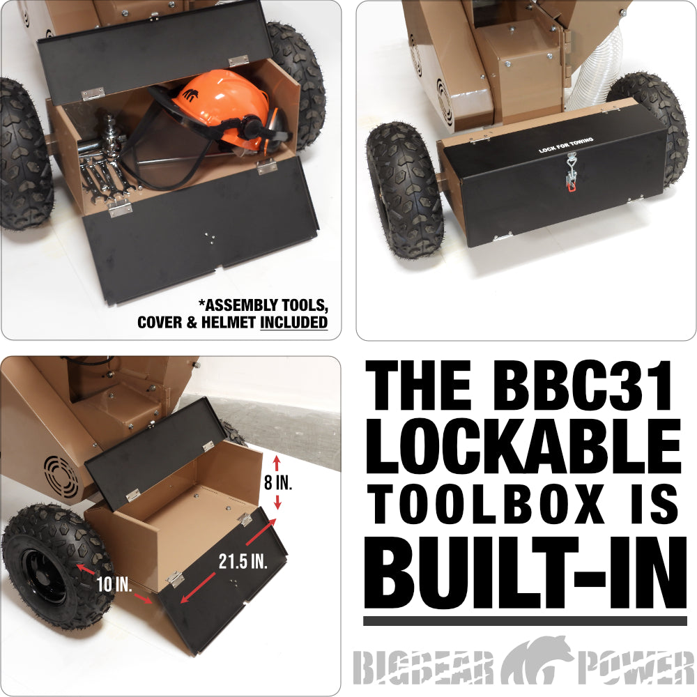 BigBear Power BBC31E Tornadic Wood Chipper 7HP Electric Start 7.6cm Capacity