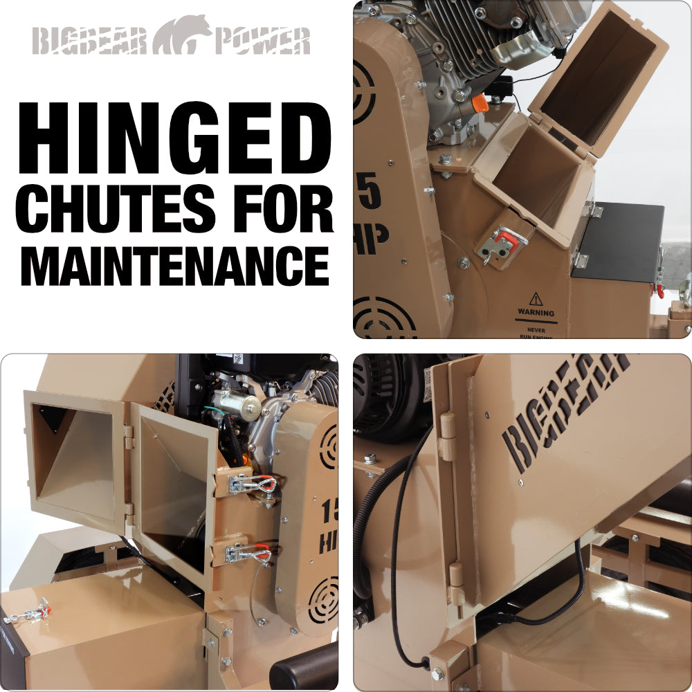 BigBear Power BBC52 Tornadic Wood Chipper 15HP Electric Start 12.7cm Capacity