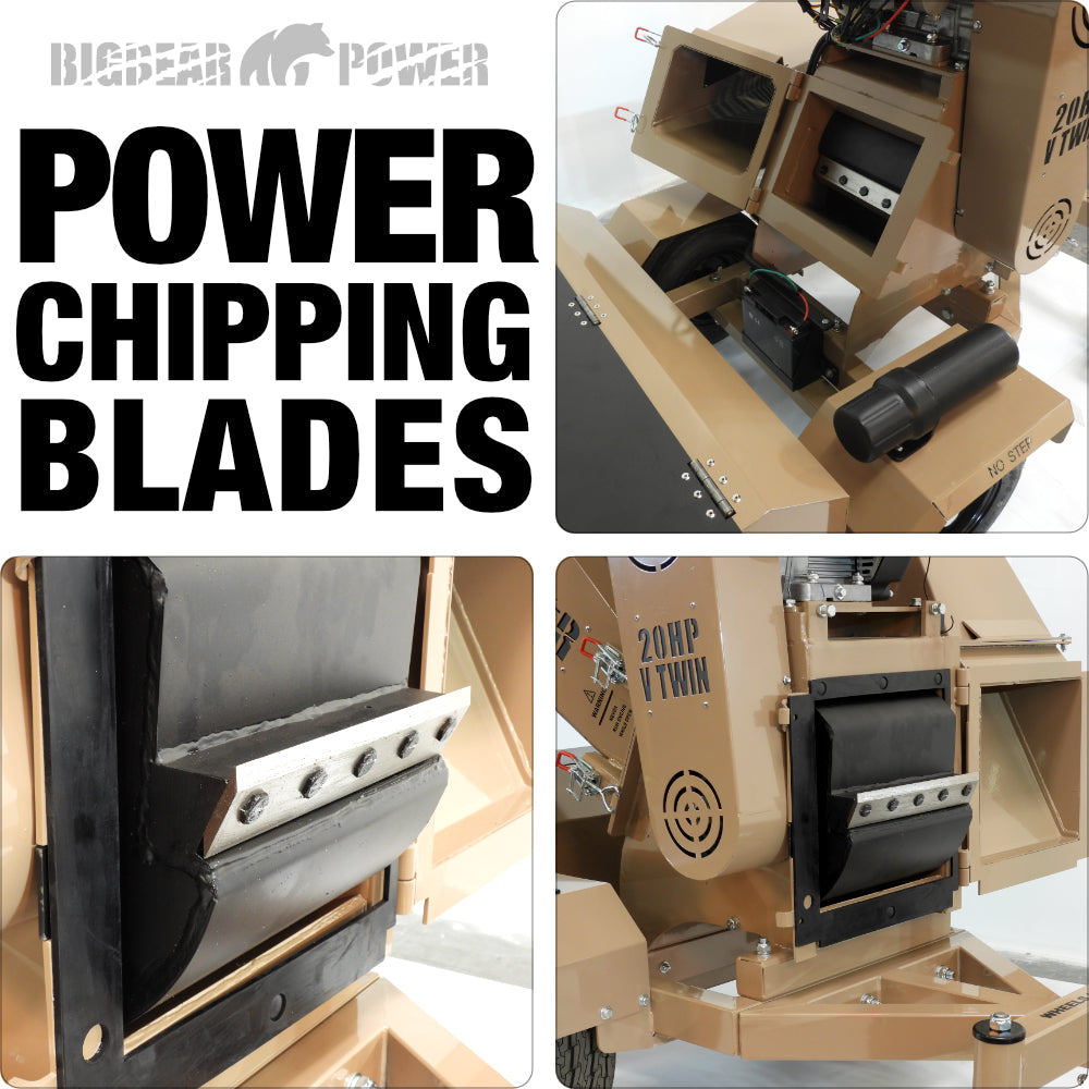 BigBear Power BBC62 Wood Chipper 20HP Electric Start 15.2cm Capacity