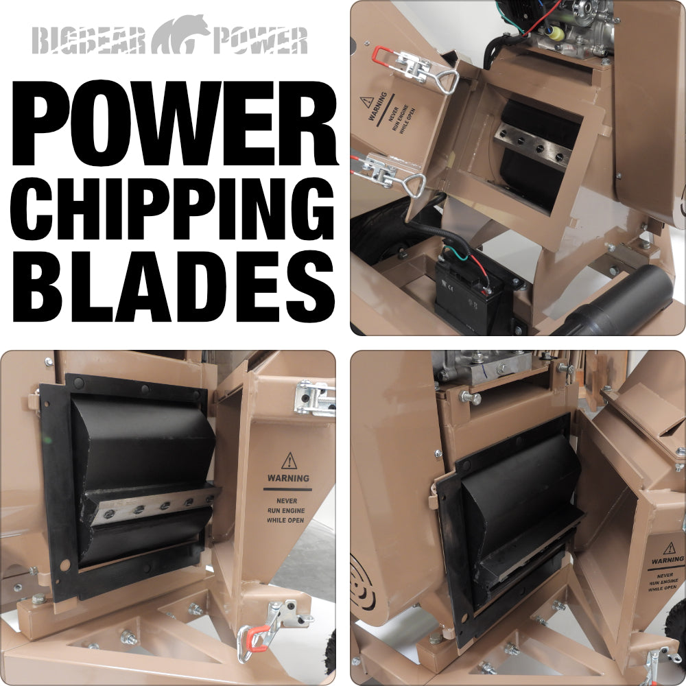 BigBear Power BBC72 Wood Chipper 34HP Electric Start 17.8cm Capacity