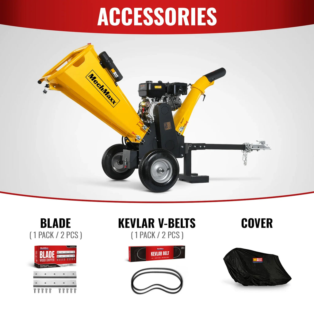 MechMaxx GS1500 Wood Chipper 15HP 420cc Electric Start 12.7cm Capacity
