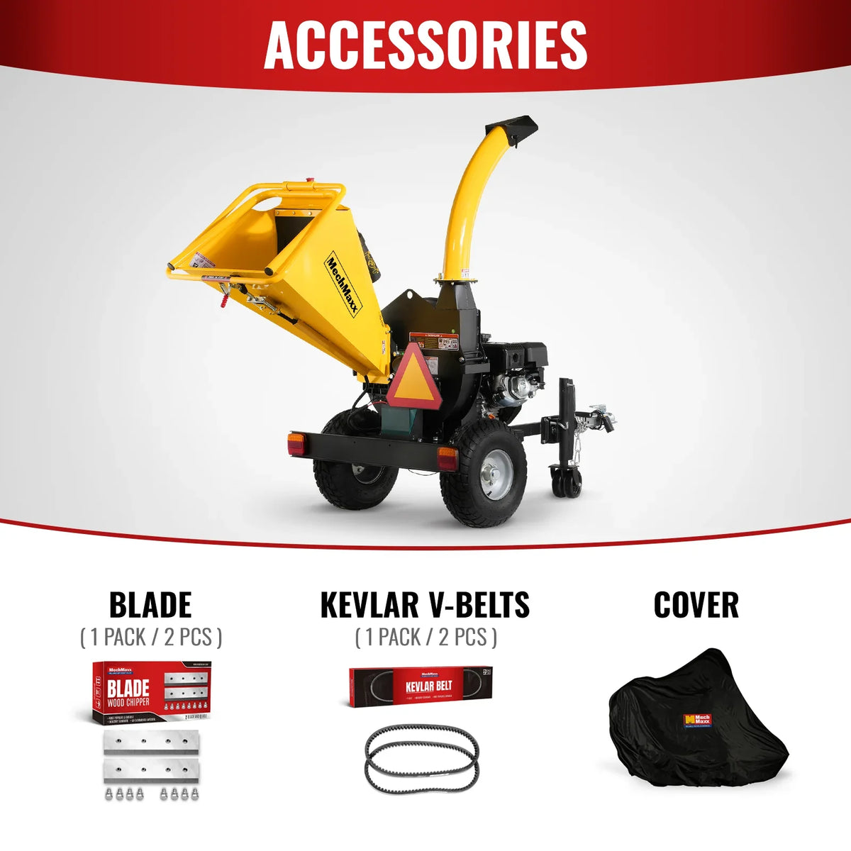 MechMaxx P4205 Wood Chipper 15HP 420cc Electric Start 12.7cm Capacity