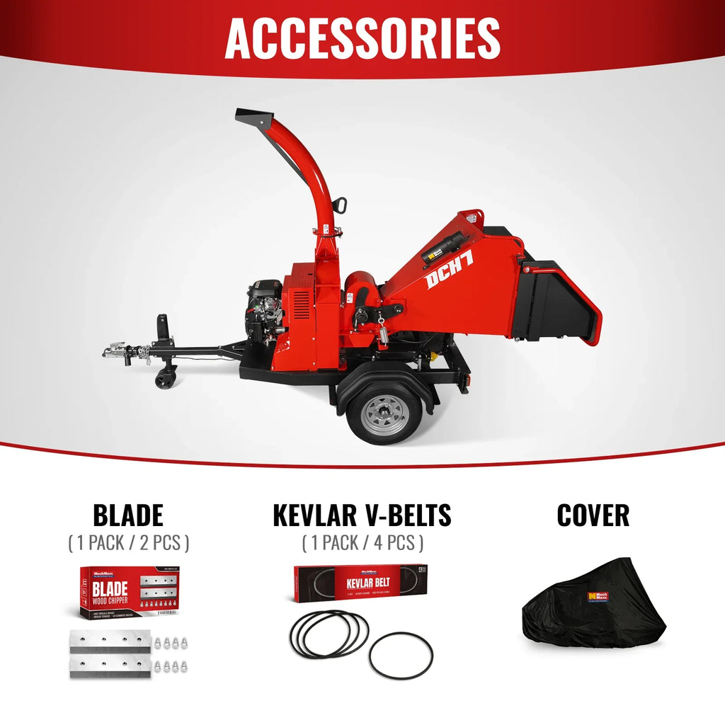MechMaxx DCH7 Wood Chipper 25HP 750cc Electric Start 17.8cm Capacity