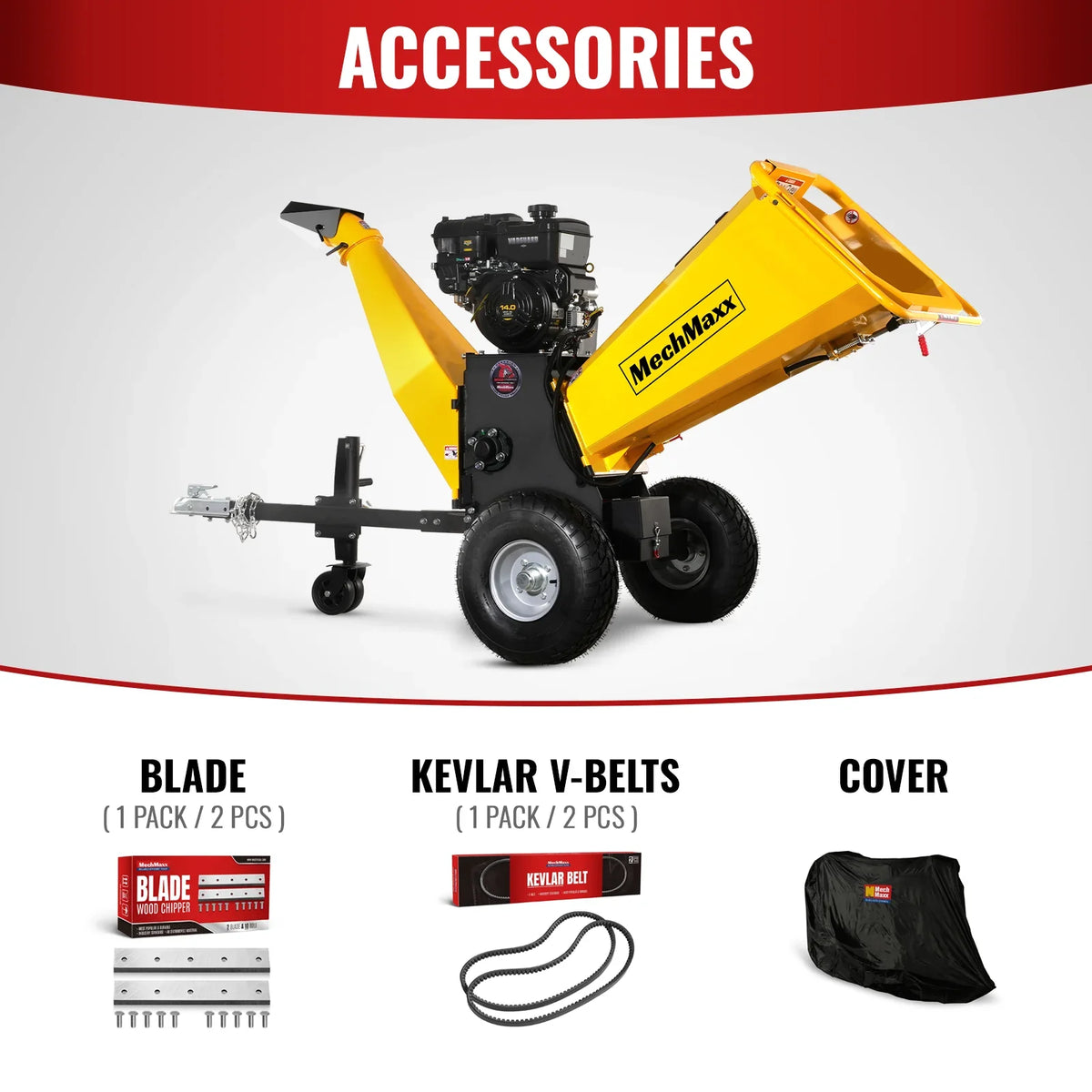 MechMaxx P4206 Wood Chipper 14HP Electric Start 15.2cm Capacity