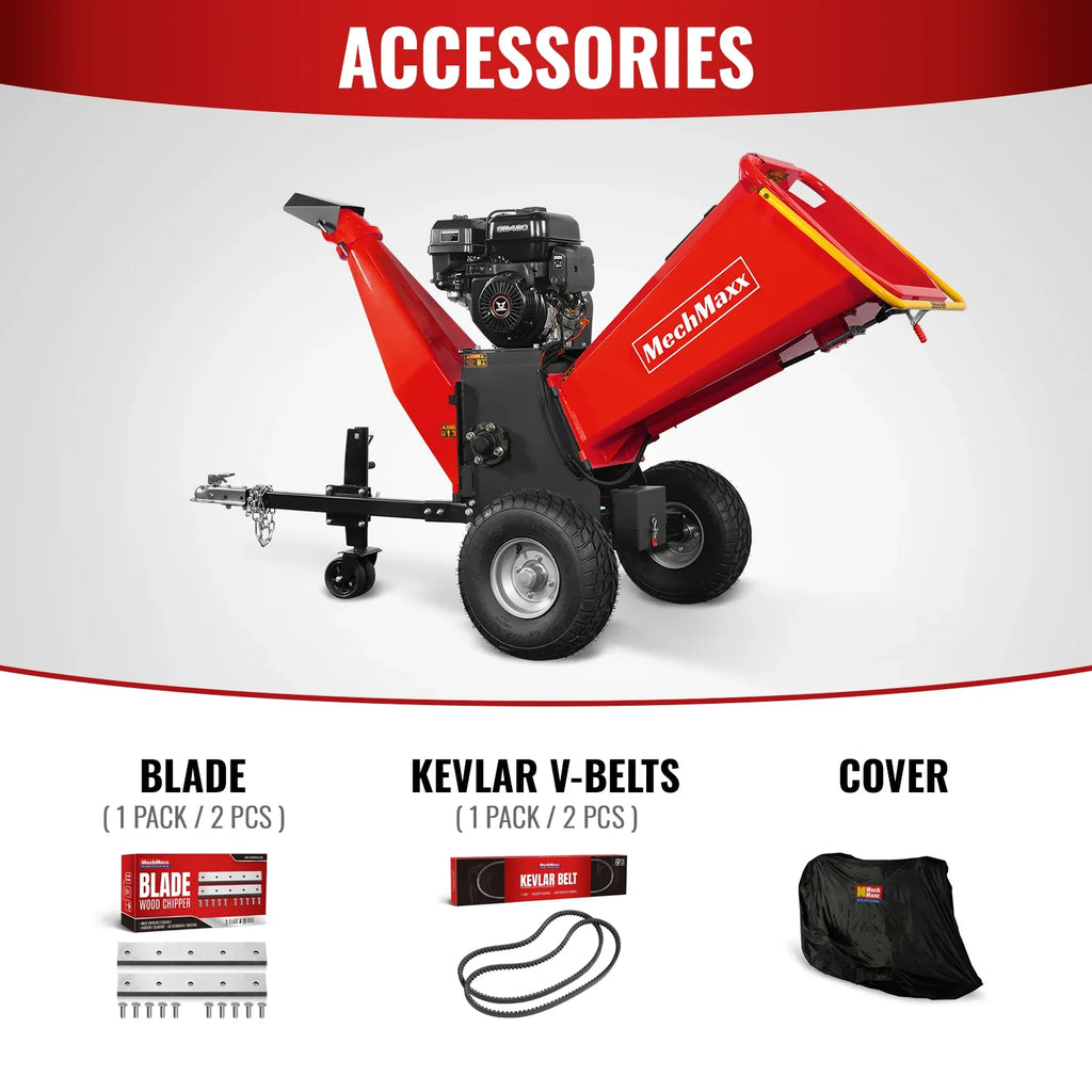MechMaxx P4206 Wood Chipper 13.4HP 420cc Electric Start 15.2cm Capacity