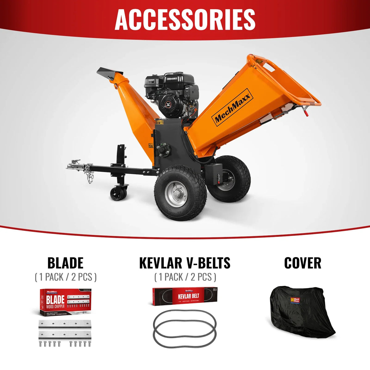 MechMaxx P4206 Wood Chipper 13.4HP Electric Start 15.2cm Capacity