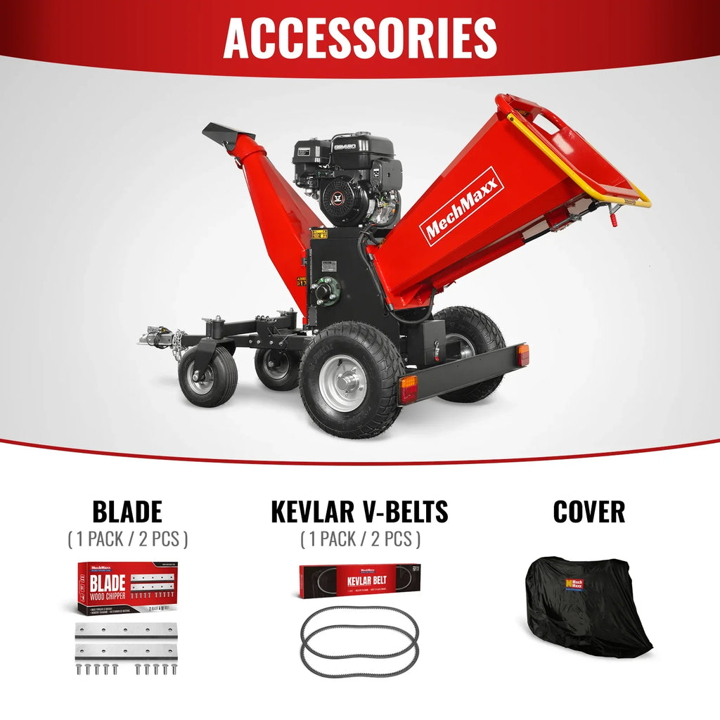 MechMaxx B150 Drum Wood Chipper 15HP 459cc Electric Start 15.2cm Capacity
