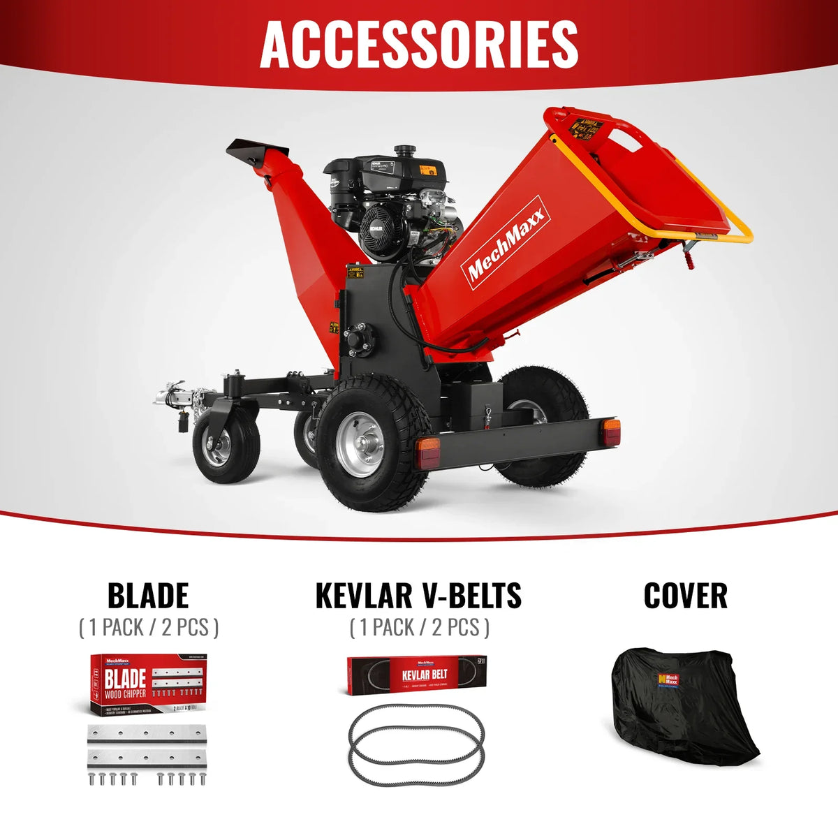 MechMaxx B150 Wood Chipper 14HP Kohler 429cc Electric Start 15.2cm Capacity