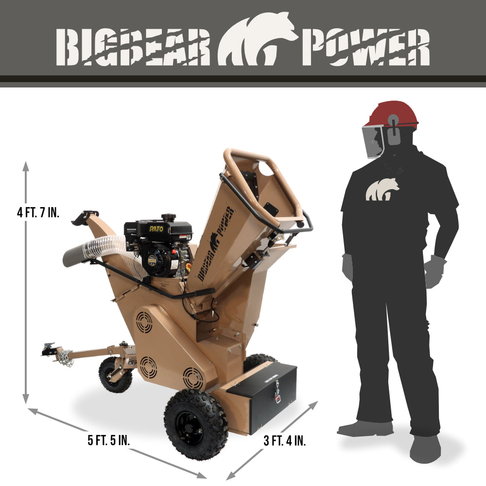 BigBear Power BBC31E Tornadic Wood Chipper 7HP Electric Start 7.6cm Capacity