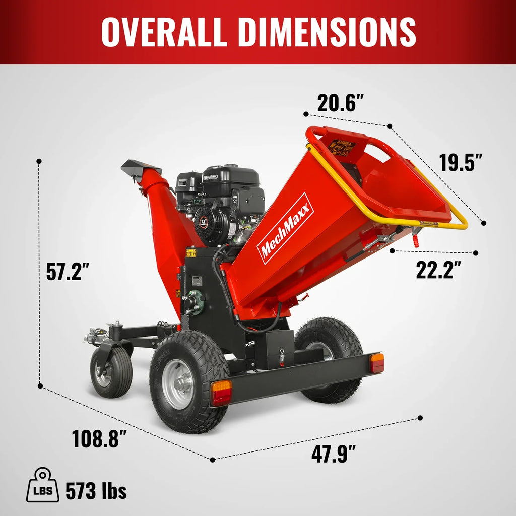 MechMaxx B150 Drum Wood Chipper 15HP 459cc Electric Start 15.2cm Capacity