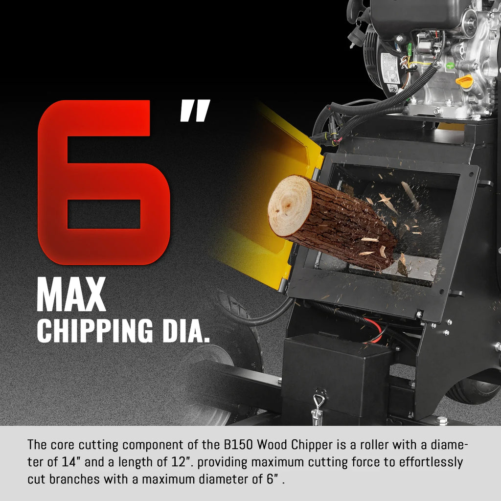 MechMaxx B150 Wood Chipper 13.4HP Electric Start 15.2cm Capacity