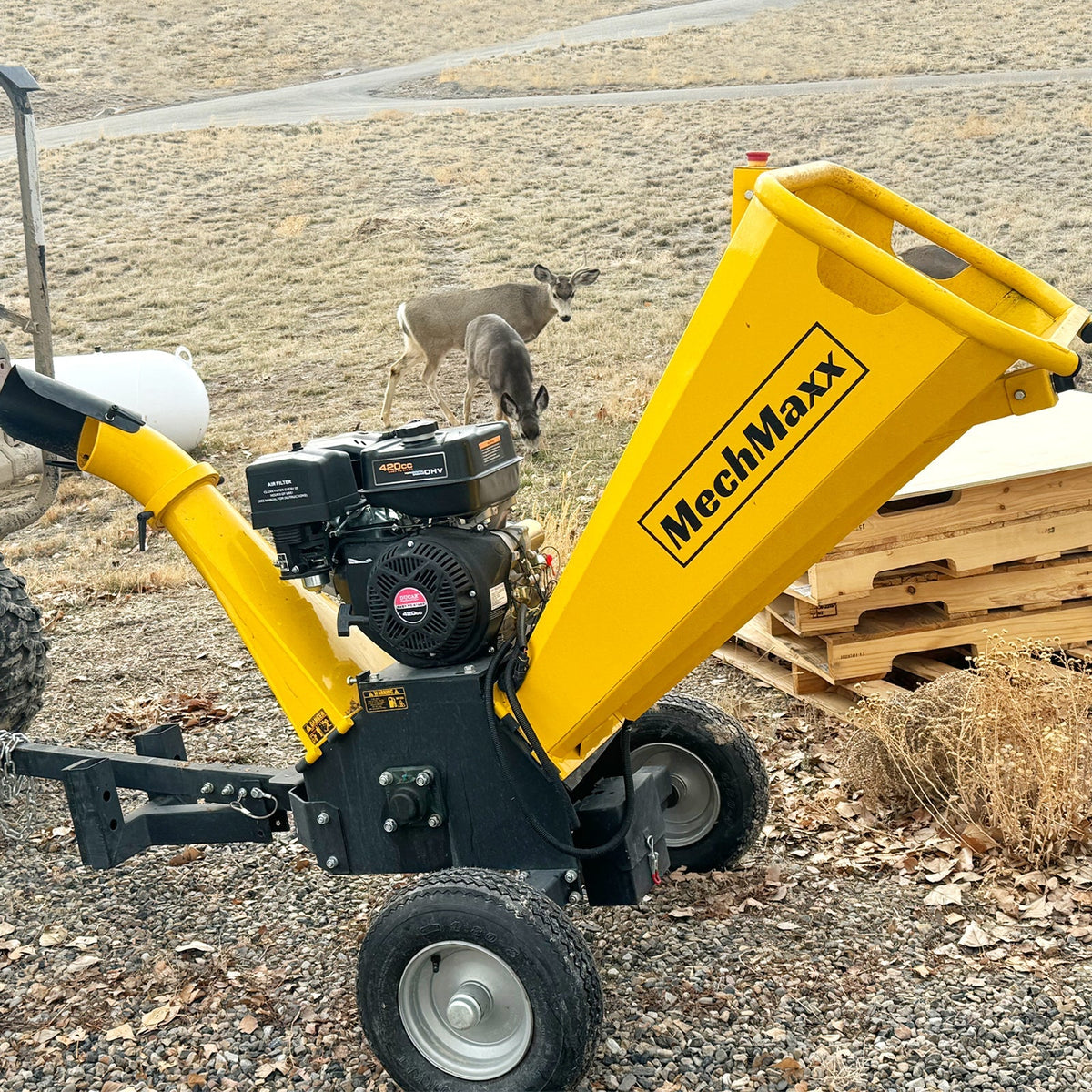 MechMaxx GS1500 Wood Chipper 15HP 420cc Electric Start 12.7cm Capacity