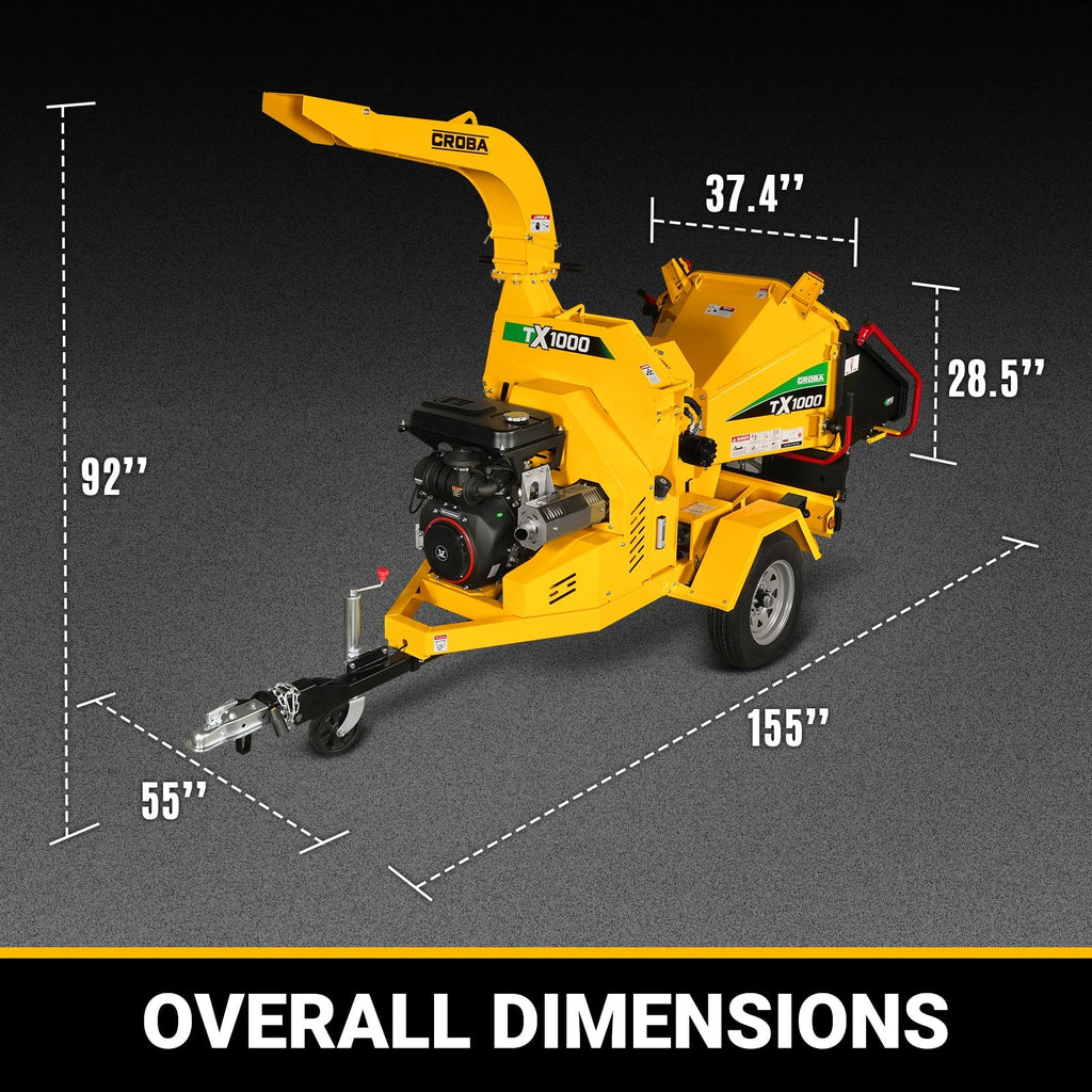 MechMaxx TX1000 Wood Chipper 35HP 1000cc Electric Start 20.3cm Capacity