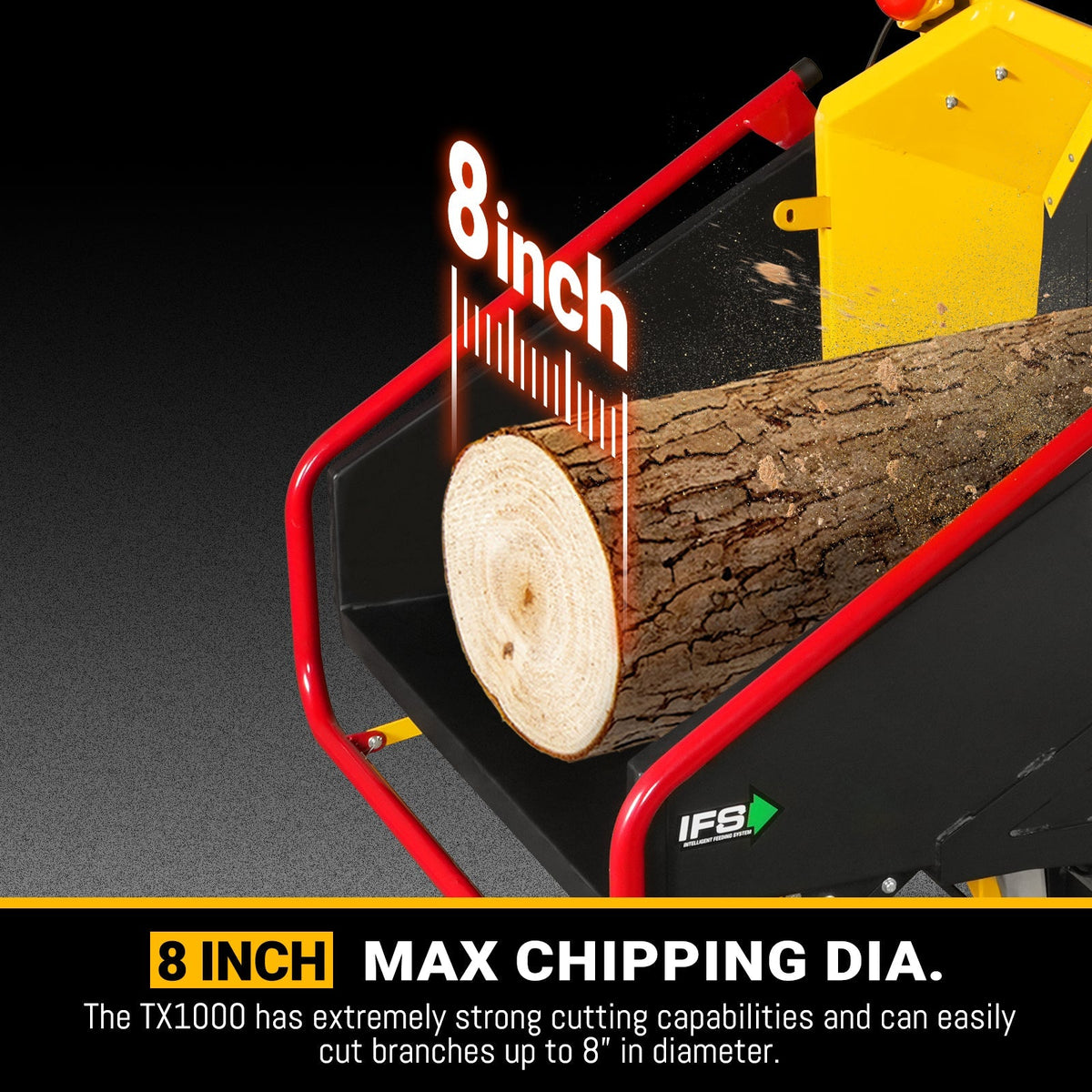 MechMaxx TX1000 Wood Chipper 35HP 1000cc Electric Start 20.3cm Capacity