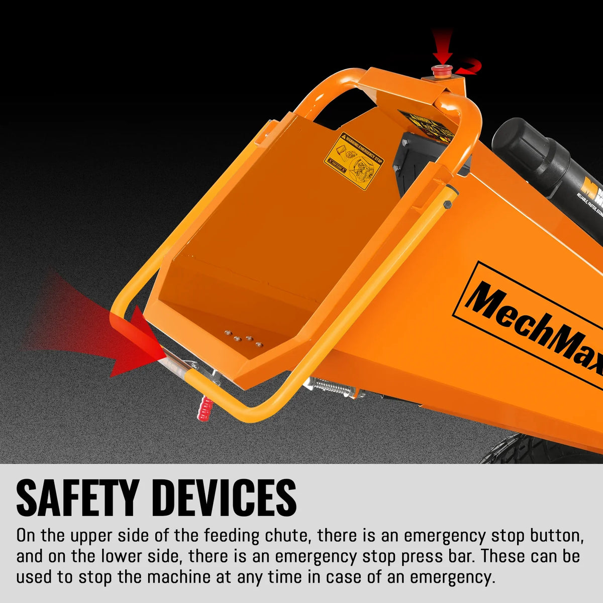 MechMaxx P4206 Wood Chipper 13.4HP Electric Start 15.2cm Capacity