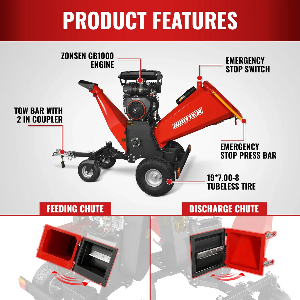 MechMaxx B200 Wood Chipper 35HP Electric Start 20.3cm Capacity