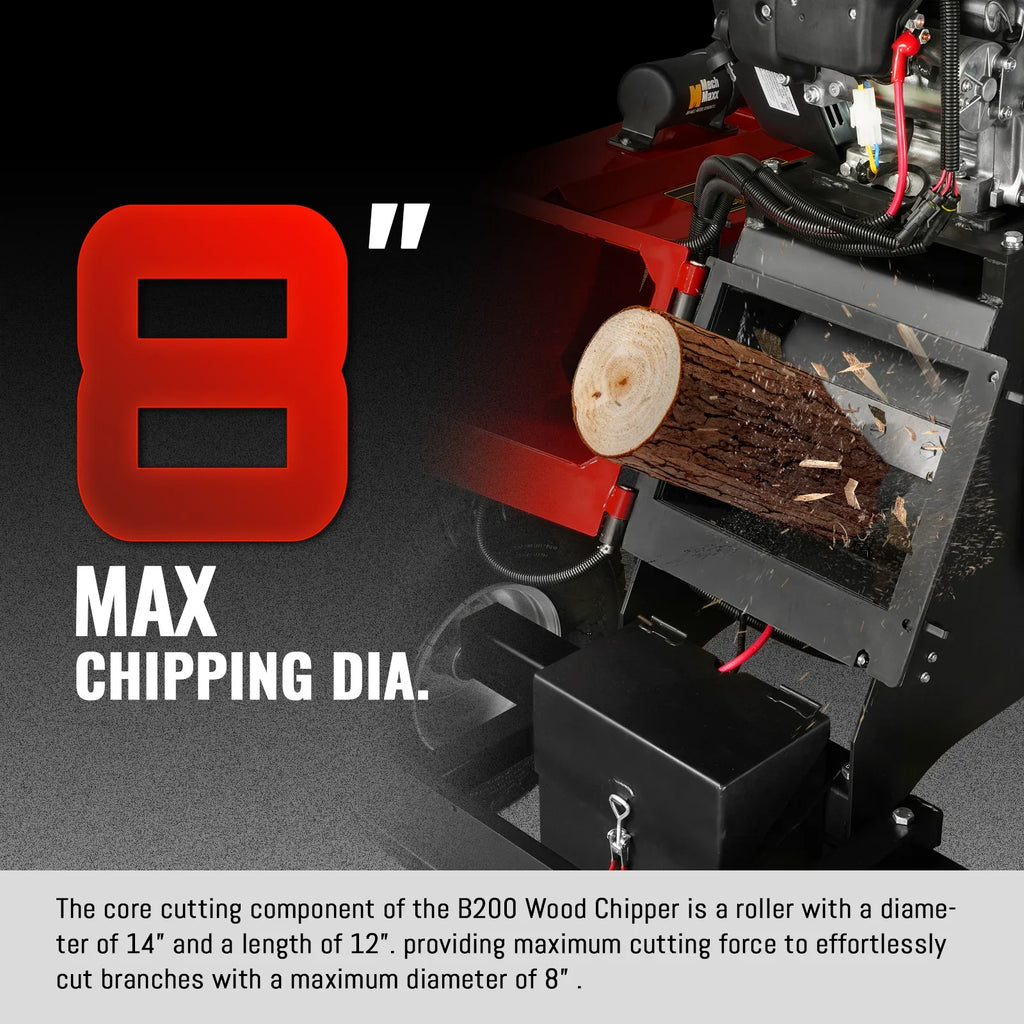 MechMaxx B200 Wood Chipper 35HP Electric Start 20.3cm Capacity