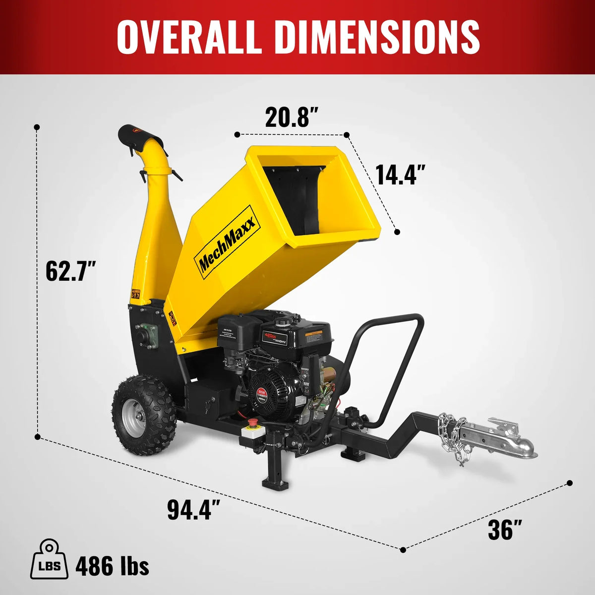 MechMaxx PGS1500 Wood Chipper 15HP Electric Start 12.7cm Capacity