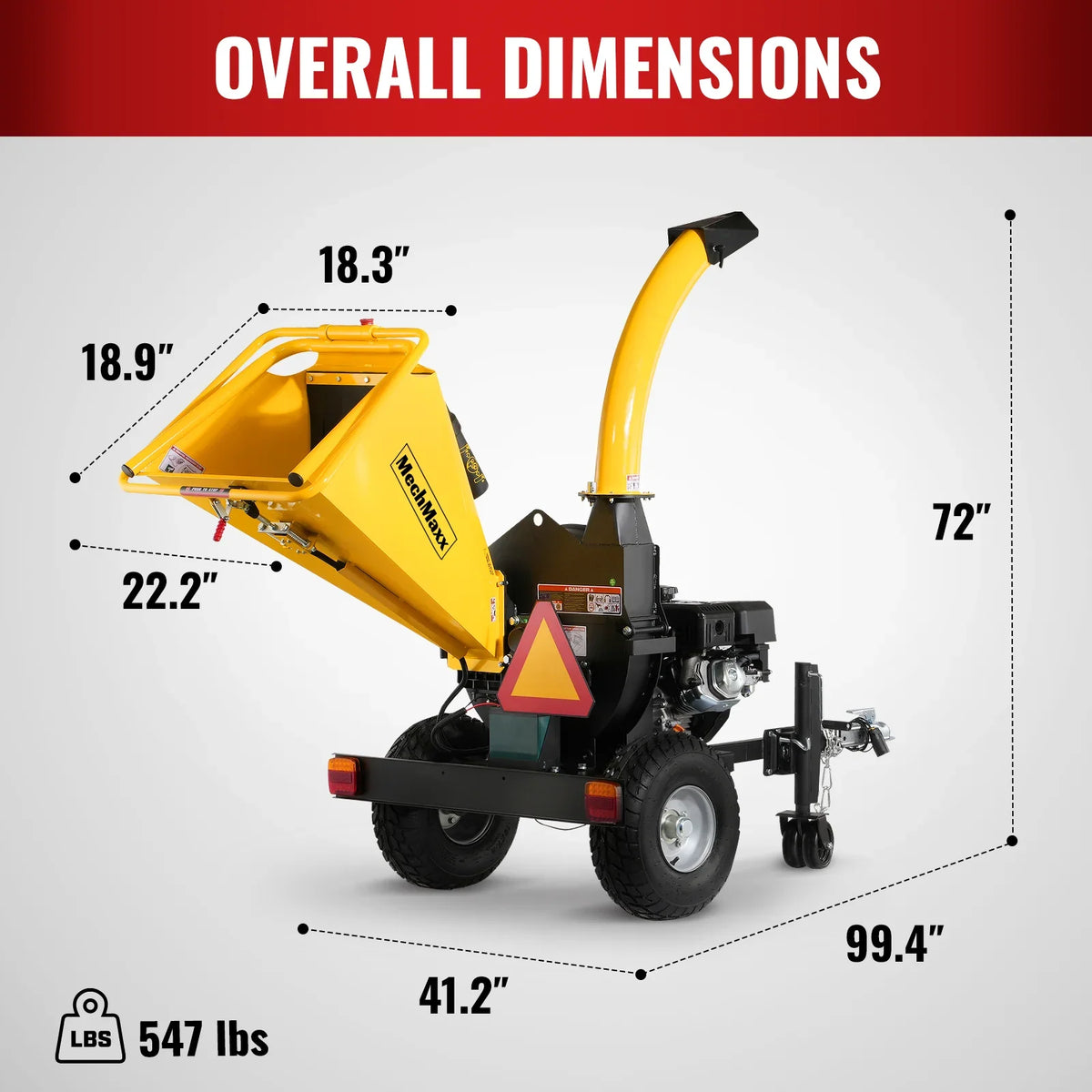 MechMaxx P4205 Wood Chipper 15HP 420cc Electric Start 12.7cm Capacity