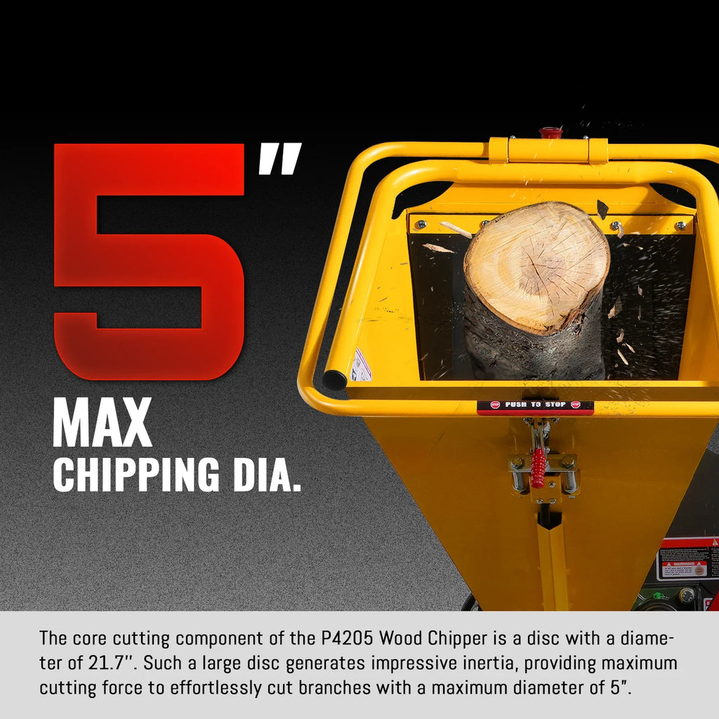 MechMaxx P4205 Wood Chipper 15HP 420cc Electric Start 12.7cm Capacity