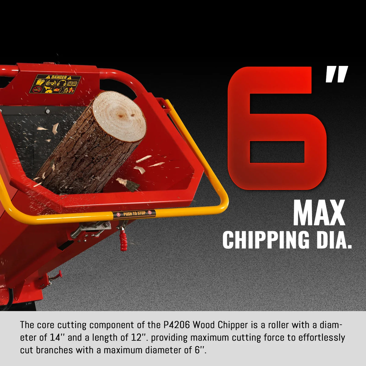 MechMaxx P4206 Wood Chipper 14HP 408cc Electric Start 15.2cm Capacity