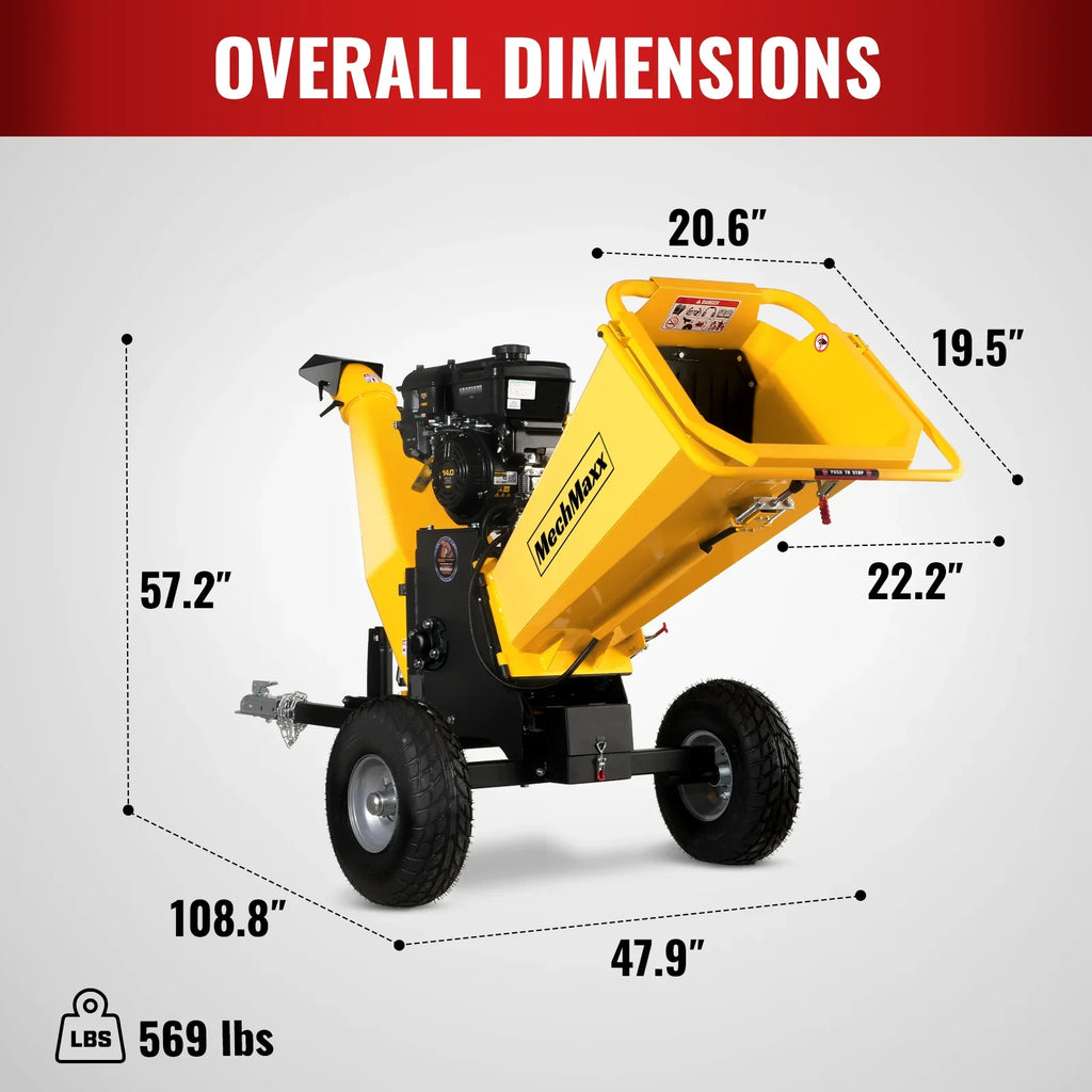 MechMaxx P4206 Wood Chipper 14HP Electric Start 15.2cm Capacity