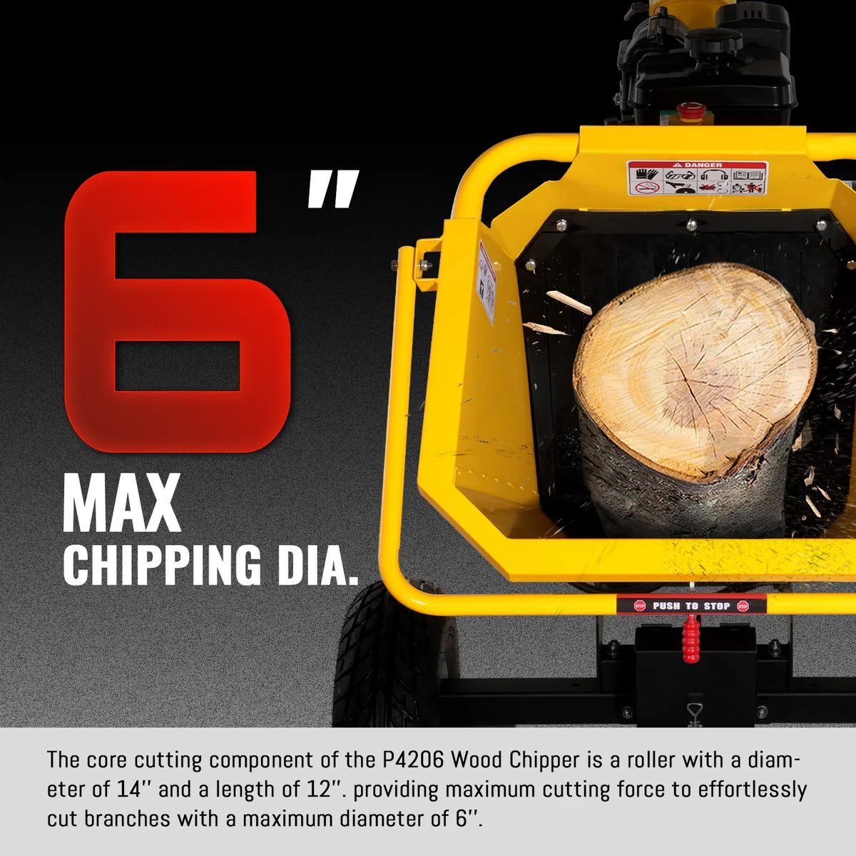 MechMaxx P4206 Wood Chipper 14HP Electric Start 15.2cm Capacity