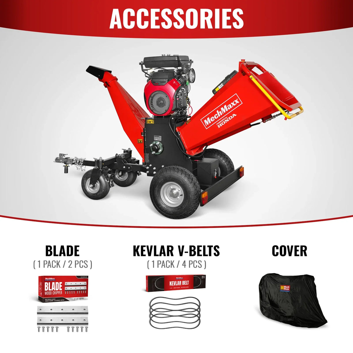 MechMaxx B200 Drum Wood Chipper 22HP 688cc Electric Start 20.3cm Capacity